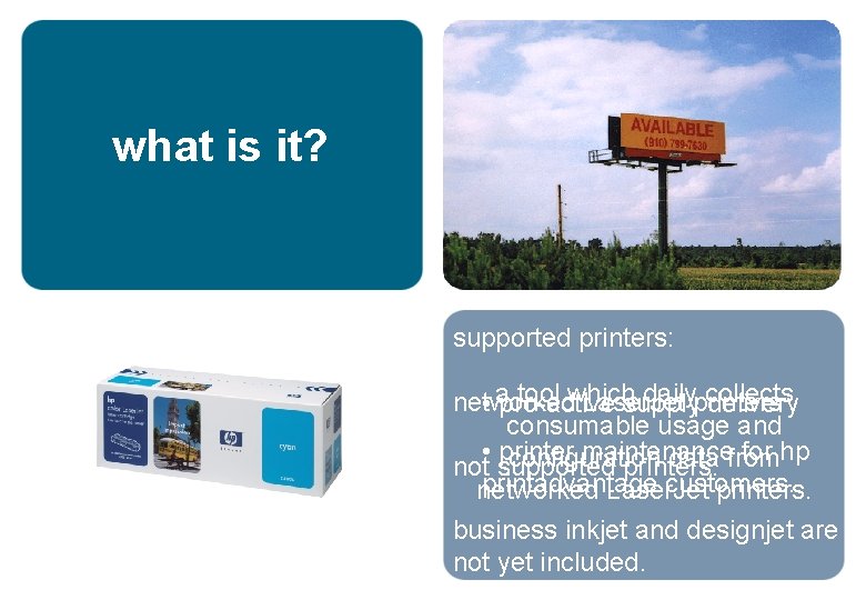 what is it? supported printers: tool which dailyprinters collects networked Laser. Jet • apro-active