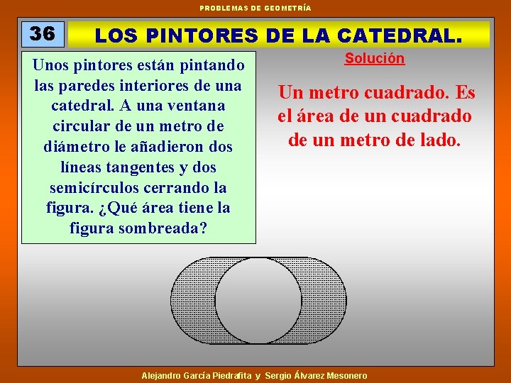 PROBLEMAS DE GEOMETRÍA 36 LOS PINTORES DE LA CATEDRAL. Unos pintores están pintando las