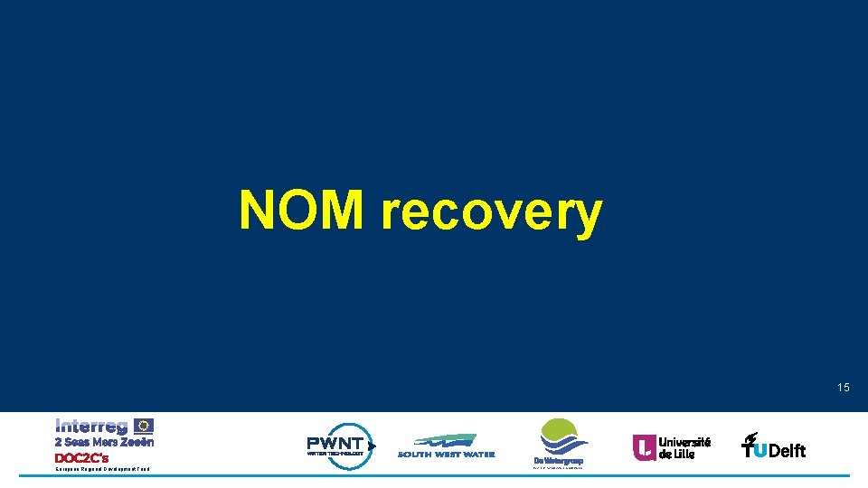 NOM recovery 15 European Regional Development Fund WATER. VANDAAG EN MORGEN 