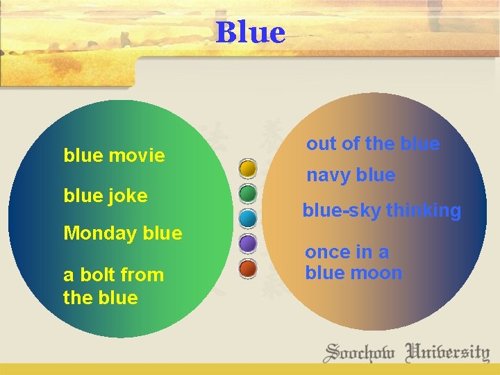 Blue blue movie blue joke Monday blue a bolt from the blue out of