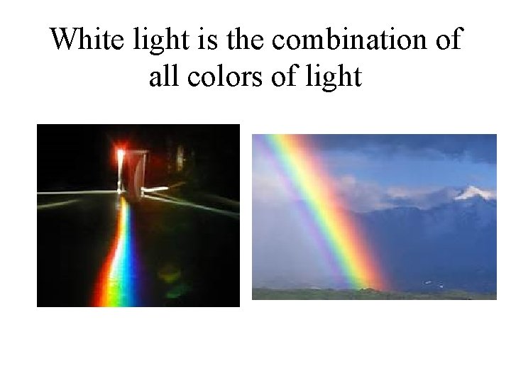 White light is the combination of all colors of light 