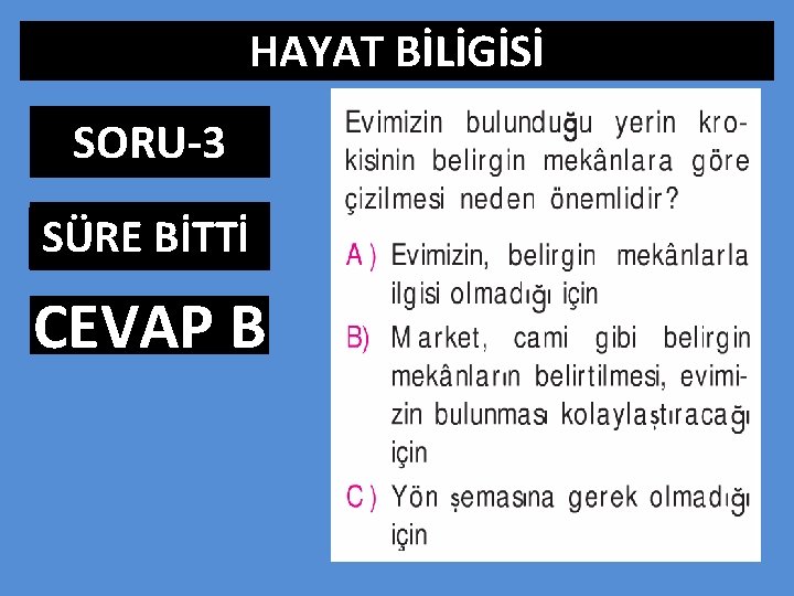 HAYAT BİLİGİSİ SORU-3 SÜRE BİTTİ 0: 01 1: 00 1: 01 1: 02 1: