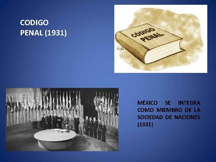 CODIGO PENAL (1931) MÉXICO SE INTEGRA COMO MIEMBRO DE LA SOCIEDAD DE NACIONES (1931)