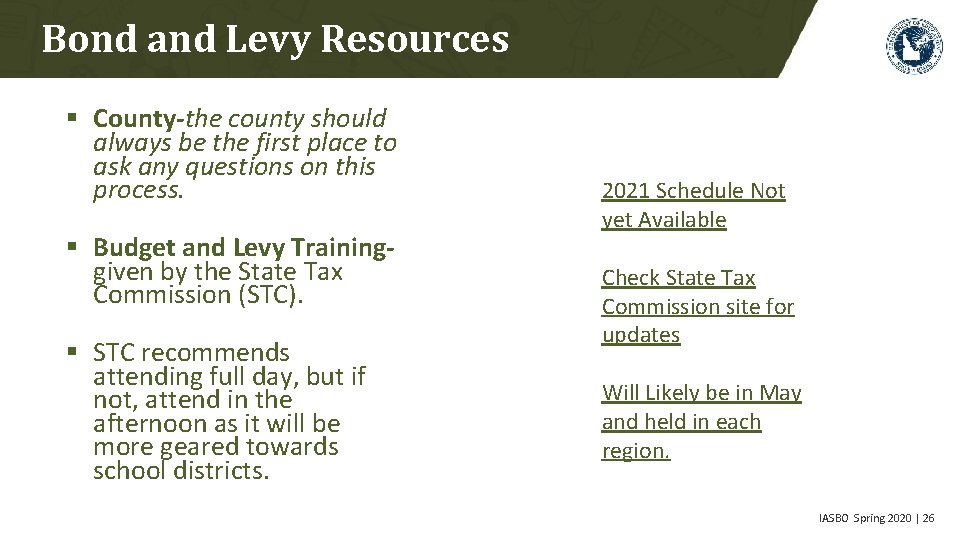 Bond and Levy Resources County-the county should always be the first place to ask