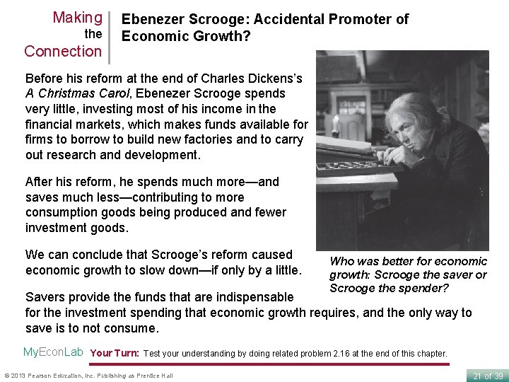 Making the Connection Ebenezer Scrooge: Accidental Promoter of Economic Growth? Before his reform at