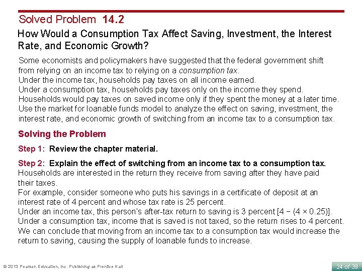 Solved Problem 14. 2 How Would a Consumption Tax Affect Saving, Investment, the Interest