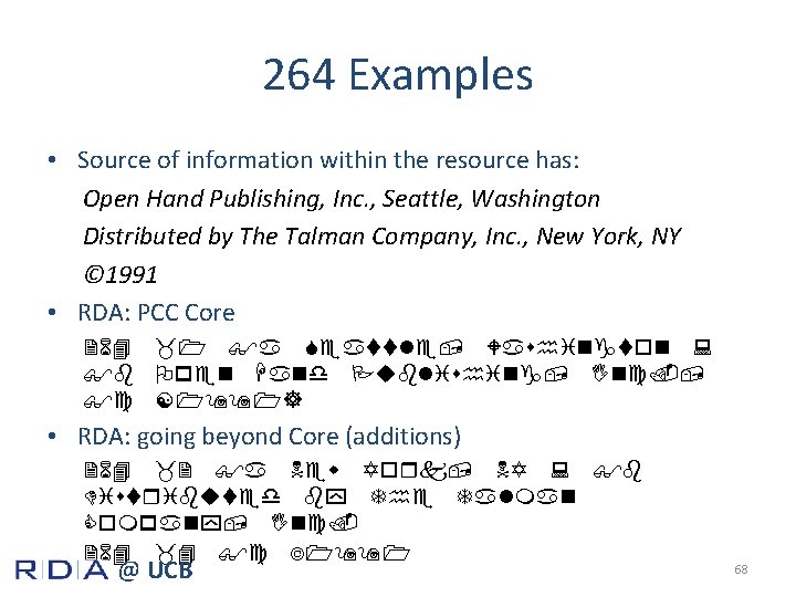 264 Examples • Source of information within the resource has: Open Hand Publishing, Inc.