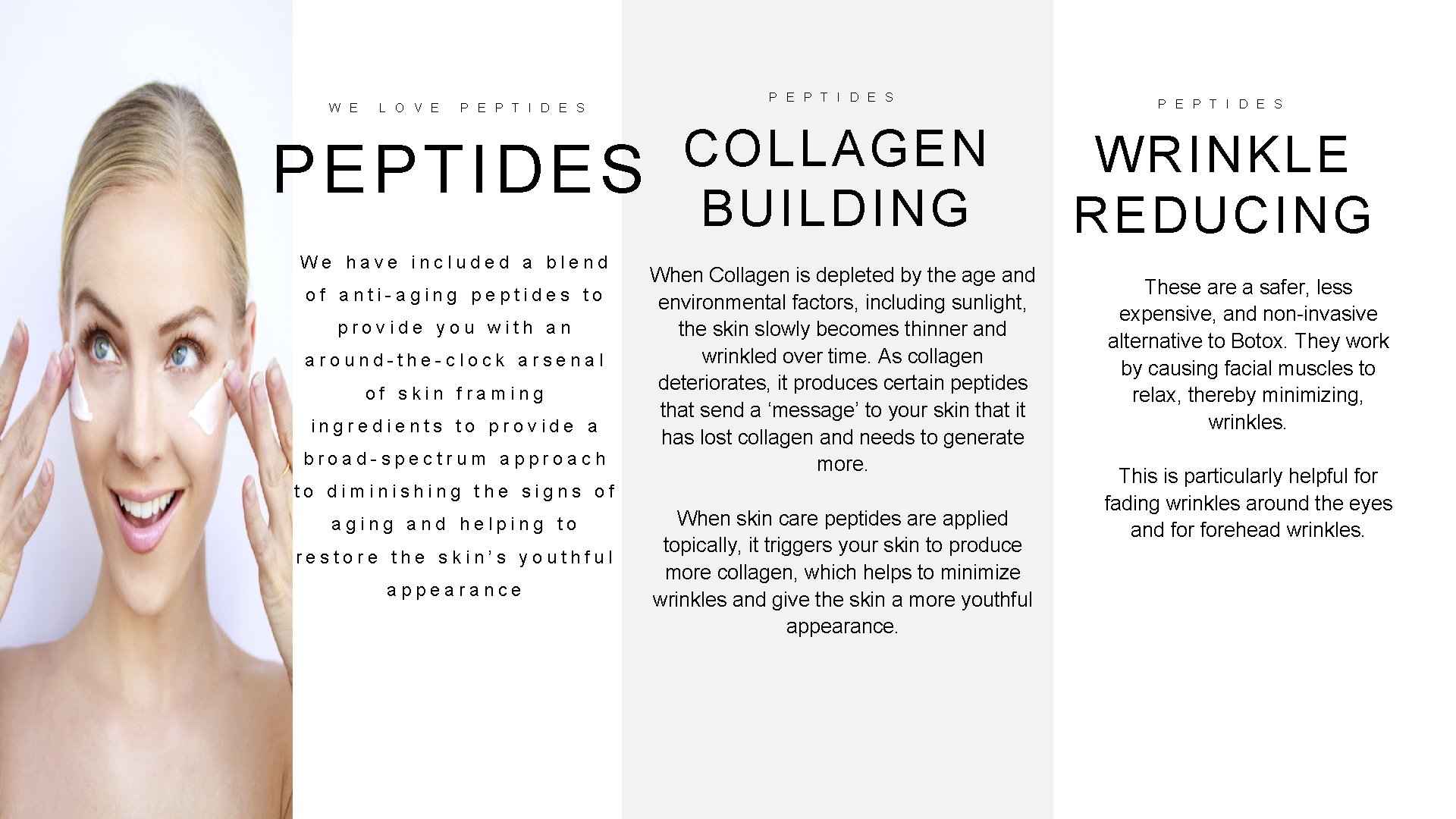 W E L O V E P T I D E S PEPTIDES We
