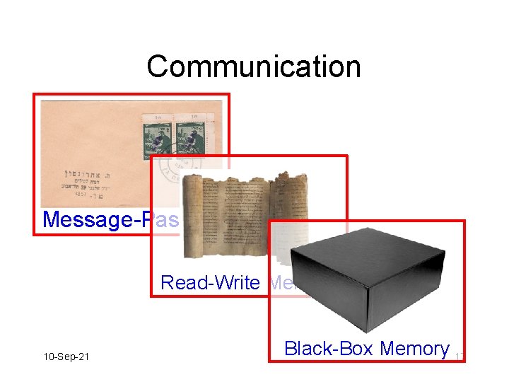Communication Message-Passing Read-Write Memory 10 -Sep-21 Black-Box Memory 17 