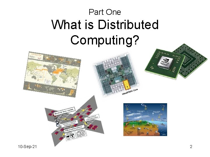 Part One What is Distributed Computing? 10 -Sep-21 2 