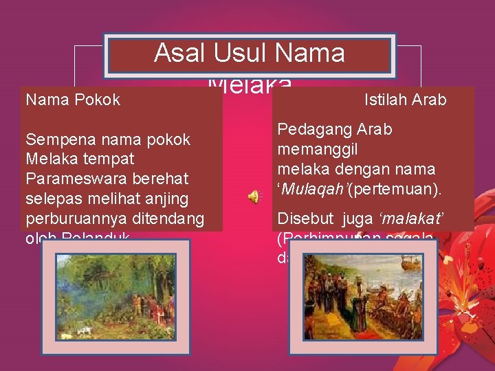 Nama Pokok Asal Usul Nama Melaka Sempena nama pokok Melaka tempat Parameswara berehat selepas