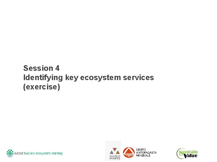 Session 4 Identifying key ecosystem services (exercise) 