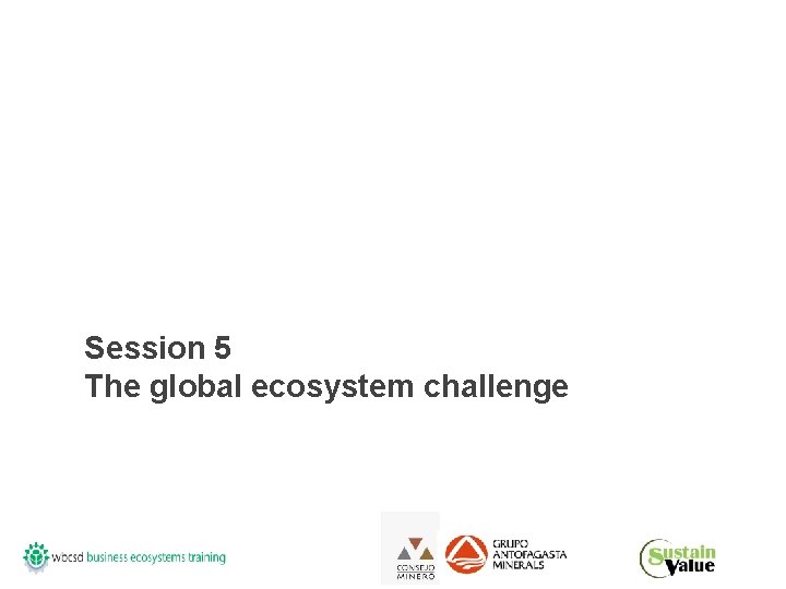 Session 5 The global ecosystem challenge 