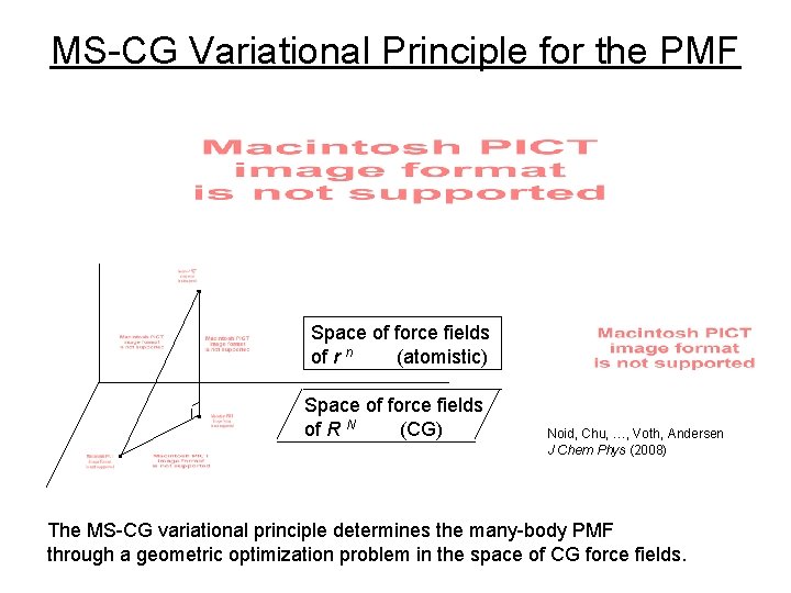 MS-CG Variational Principle for the PMF Space of force fields of r n (atomistic) MS-CG Variational Principle for the PMF Space of force fields of r n (atomistic)