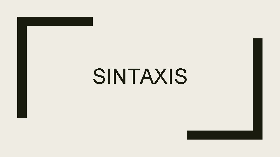 SINTAXIS 