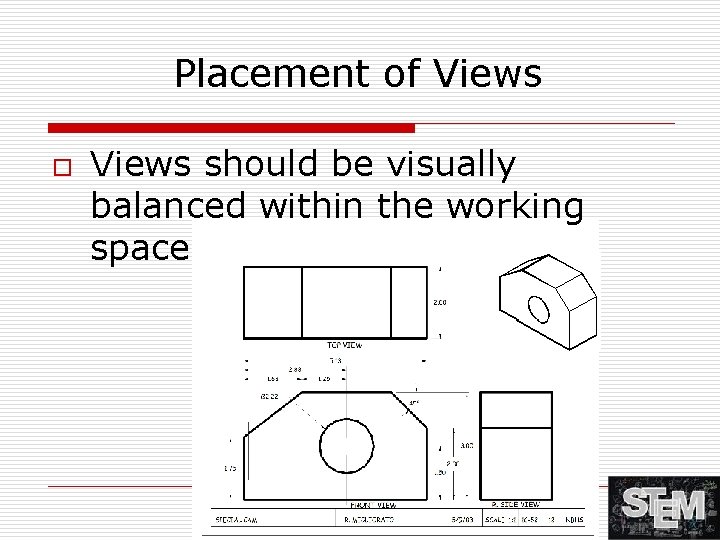 Placement of Views o Views should be visually balanced within the working space 