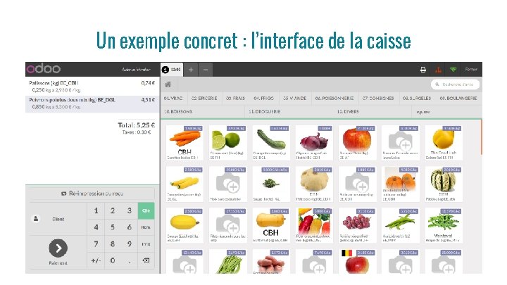 Un exemple concret : l’interface de la caisse 