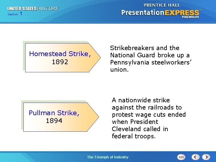 125 Section Chapter Section 1 Homestead Strike, 1892 Strikebreakers and the National Guard broke