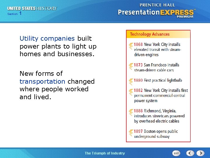 125 Section Chapter Section 1 Utility companies built power plants to light up homes