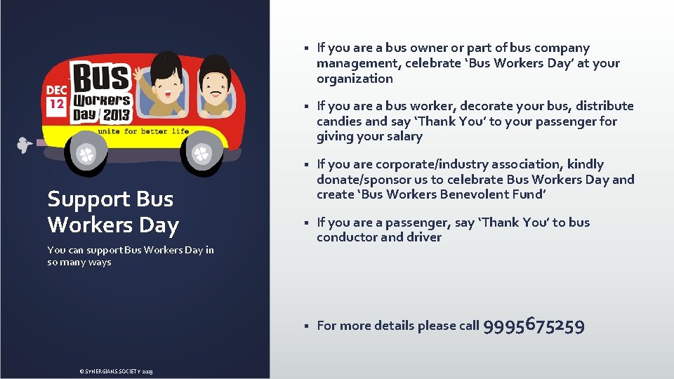 Support Bus Workers Day § If you are a bus owner or part of