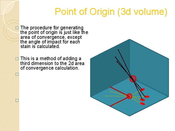 Point of Origin (3 d volume) � The procedure for generating the point of