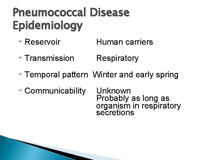 Pneumococcal Disease Epidemiology Reservoir Human carriers Transmission Respiratory Temporal pattern Winter and early spring