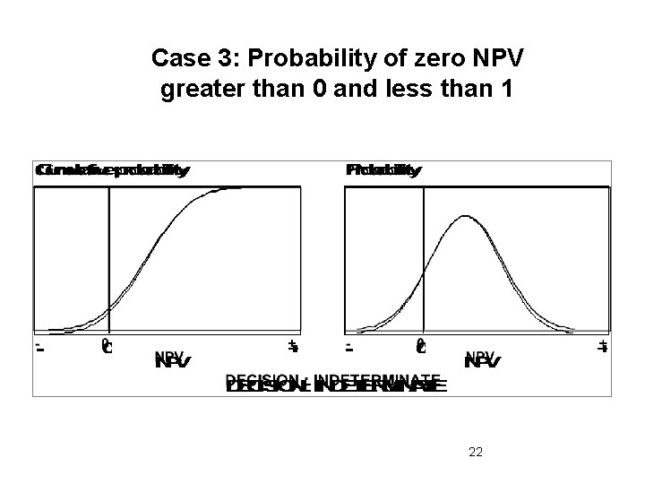 Case 3: Probability of zero NPV greater than 0 and less than 1 22