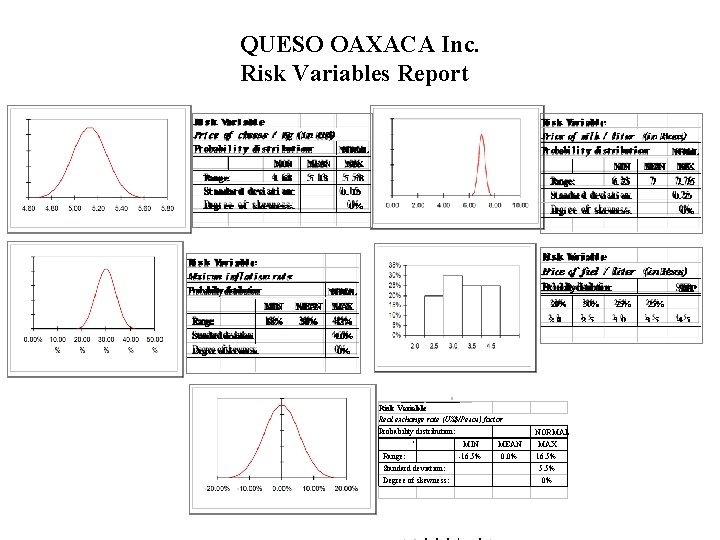 QUESO OAXACA Inc. Risk Variables Report Risk Variable Real exchange rate (US$/Pesos) factor Probability