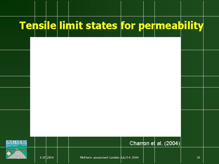 Tensile limit states for permeability Charron et al. (2004) 6. 07. 2004 Mid-term assessment