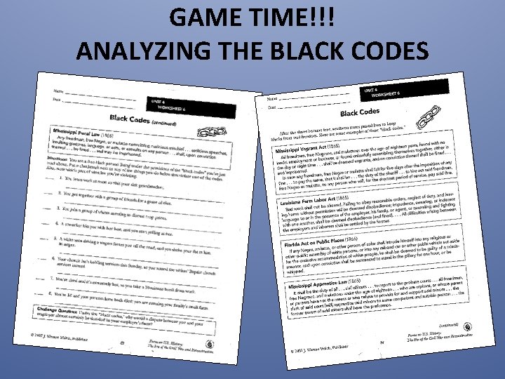 GAME TIME!!! ANALYZING THE BLACK CODES 