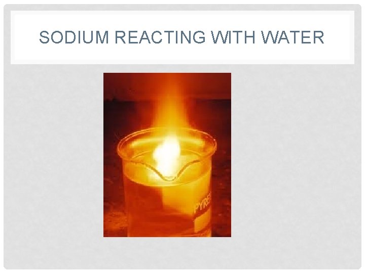SODIUM REACTING WITH WATER 