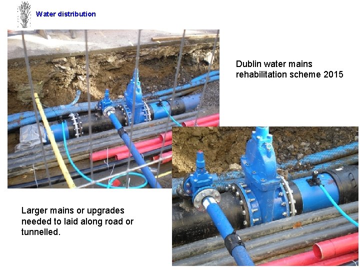 Water distribution Dublin water mains rehabilitation scheme 2015 Larger mains or upgrades needed to