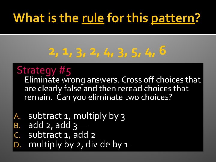 What is the rule for this pattern? 2, 1, 3, 2, 4, 3, 5,