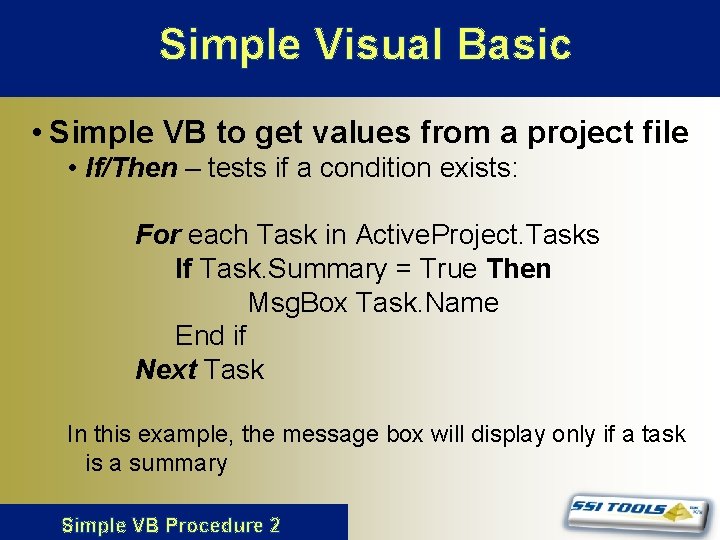 Simple Visual Basic • Simple VB to get values from a project file • Simple Visual Basic • Simple VB to get values from a project file •