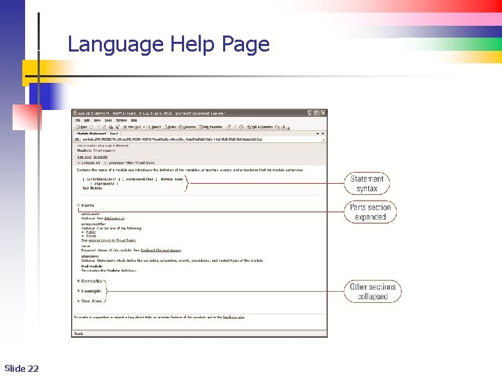 Language Help Page Slide 22 