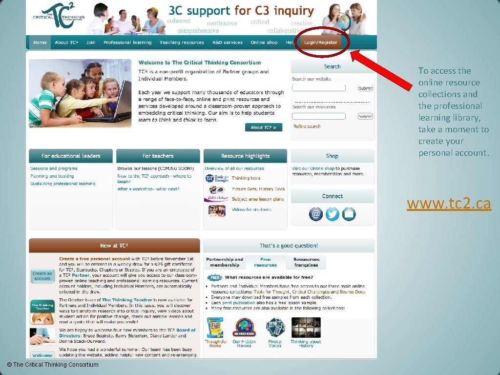 To access the online resource collections and the professional learning library, take a moment