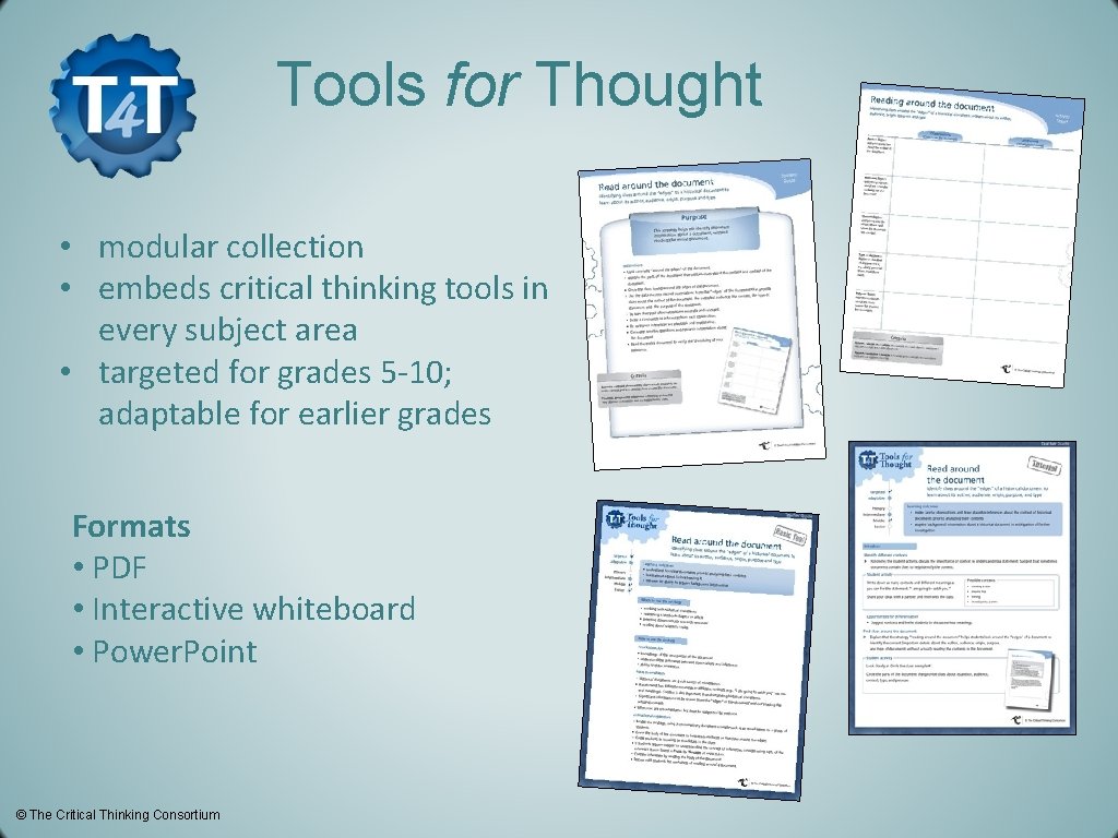 Tools for Thought • modular collection • embeds critical thinking tools in every subject