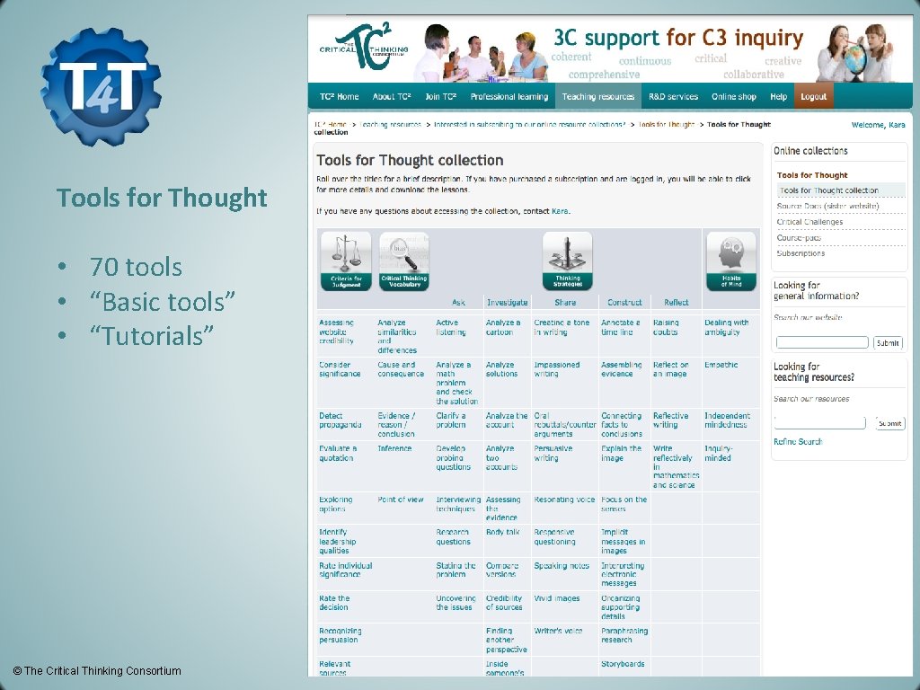 Tools for Thought • 70 tools • “Basic tools” • “Tutorials” © The Critical