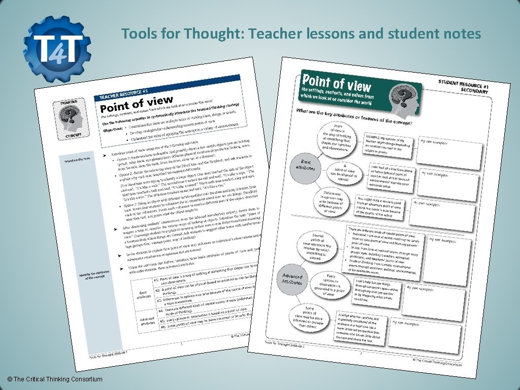 Tools for Thought: Teacher lessons and student notes © The Critical Thinking Consortium 