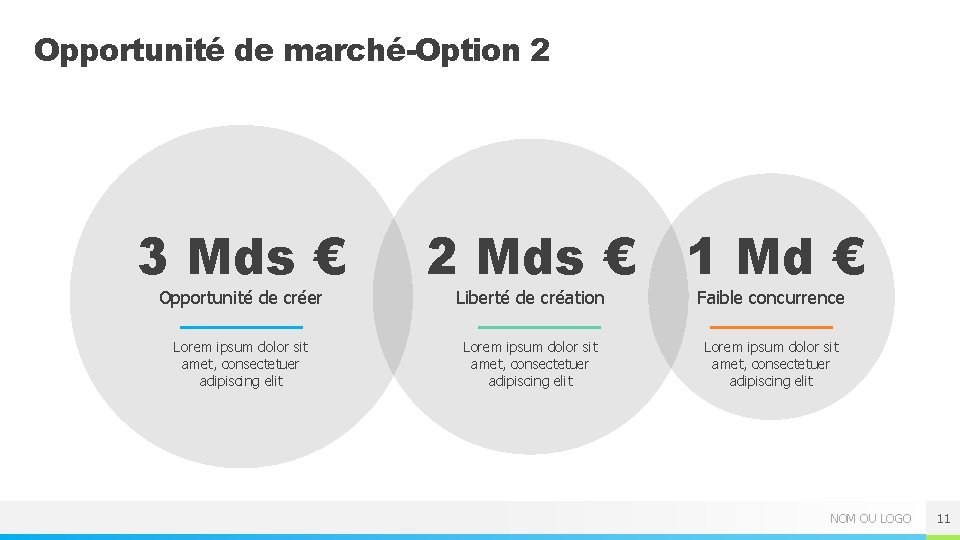 Opportunité de marché-Option 2 3 Mds € Opportunité de créer Lorem ipsum dolor sit