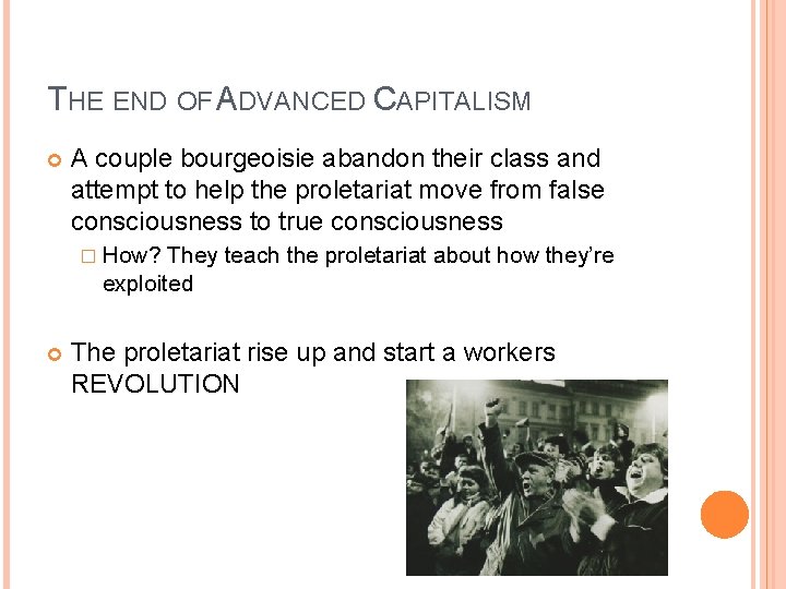 THE END OF ADVANCED CAPITALISM A couple bourgeoisie abandon their class and attempt to