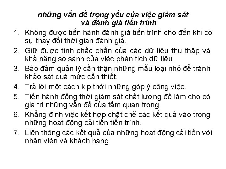 1. 2. 3. 4. 5. 6. 7. những vấn đề trọng yếu của việc