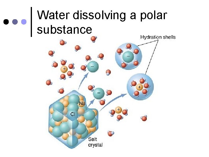 Water dissolving a polar substance 