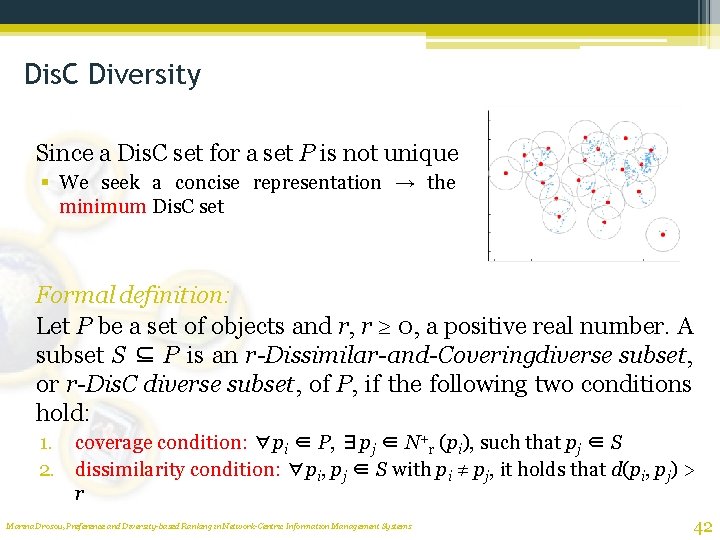 Dis. C Diversity Since a Dis. C set for a set P is not