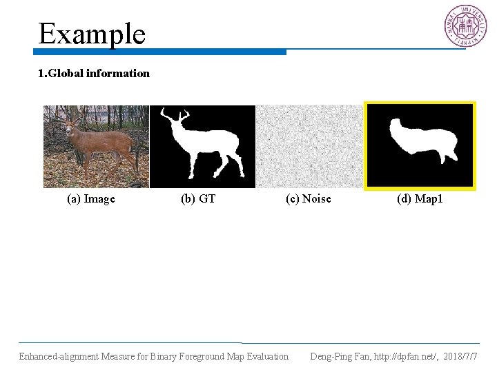 Example 1. Global information (a) Image (b) GT (c) Noise Enhanced-alignment Measure for Binary
