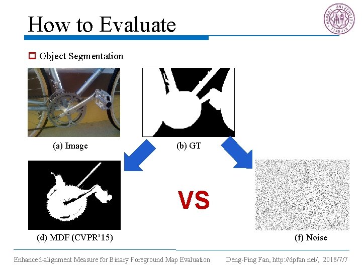 How to Evaluate p Object Segmentation (a) Image (b) GT VS (d) MDF (CVPR’