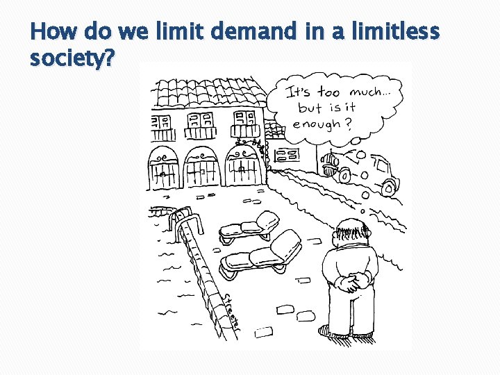 How do we limit demand in a limitless society? 