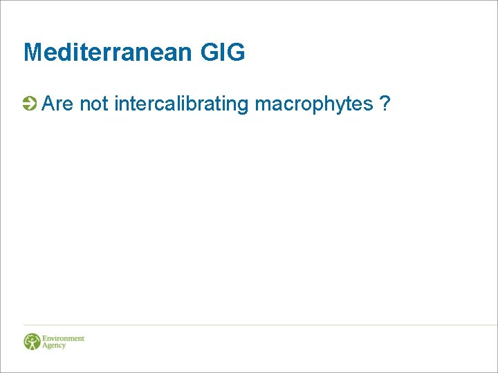 Mediterranean GIG Are not intercalibrating macrophytes ? 