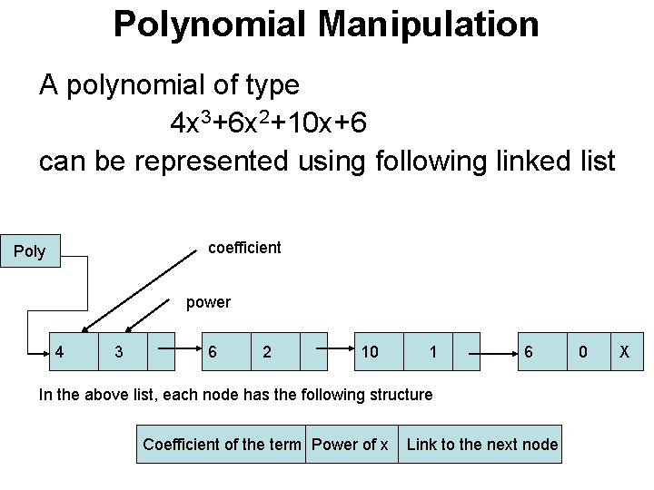Polynomial Manipulation A polynomial of type 4 x 3+6 x 2+10 x+6 can be