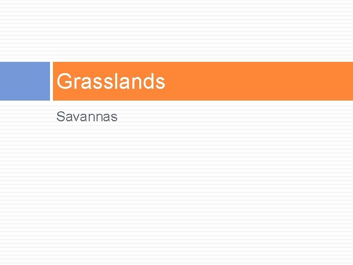 Grasslands Savannas 